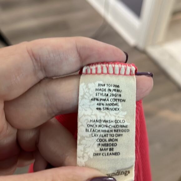 Soft Surroundings Dark Pink Ribbed Long Sleeve Top Size Medium - Picture 8 of 9